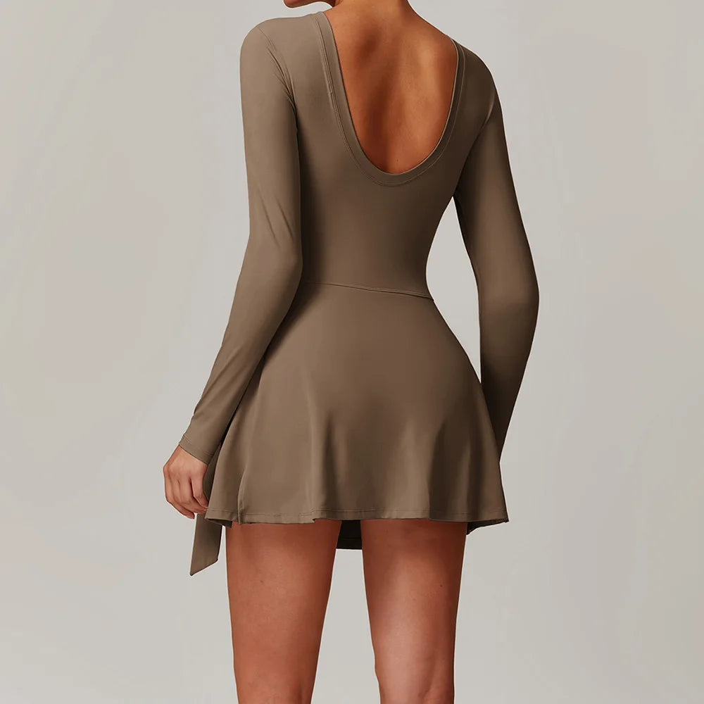 Vestido Skirt Espalda Abierta manga larga