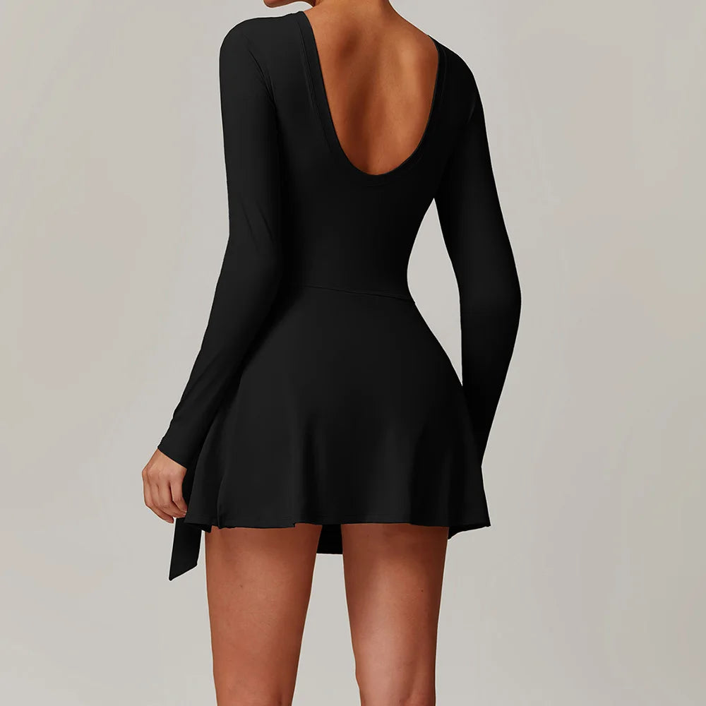 Vestido Skirt Espalda Abierta manga larga