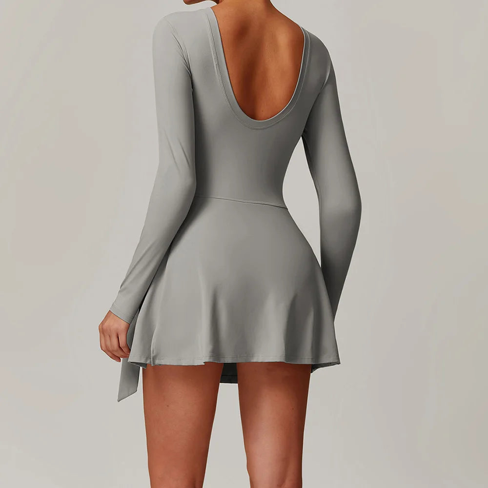 Vestido Skirt Espalda Abierta manga larga