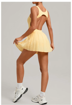 Vestido Deportivo Espalda Abierta con Bolsillo
